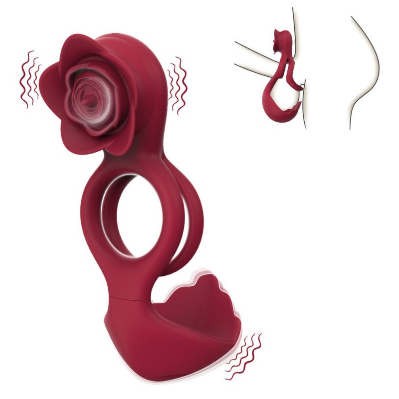 MyPlayToys Cockring avec Rose Vibrante ROSEVIBS